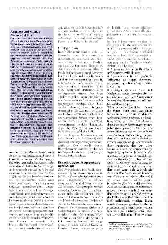 Vorschauseite 2: Individuelle Entscheidungsfindungam Beispiel der Brustkrebs-Früherkennung