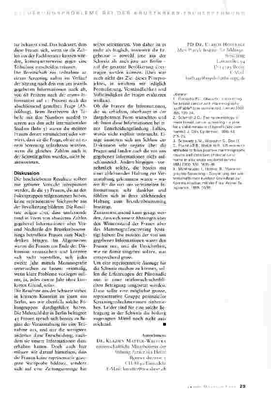 Vorschauseite 4: Individuelle Entscheidungsfindungam Beispiel der Brustkrebs-Früherkennung