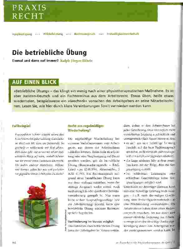 Vorschauseite 1: Die betriebliche Übung