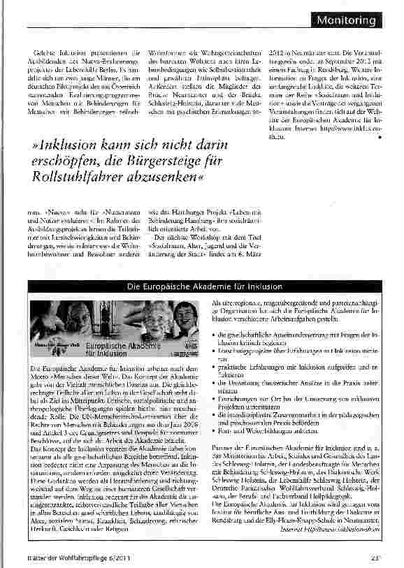 Vorschauseite 2: Inklusion verlangt sozialräumlich zu denken