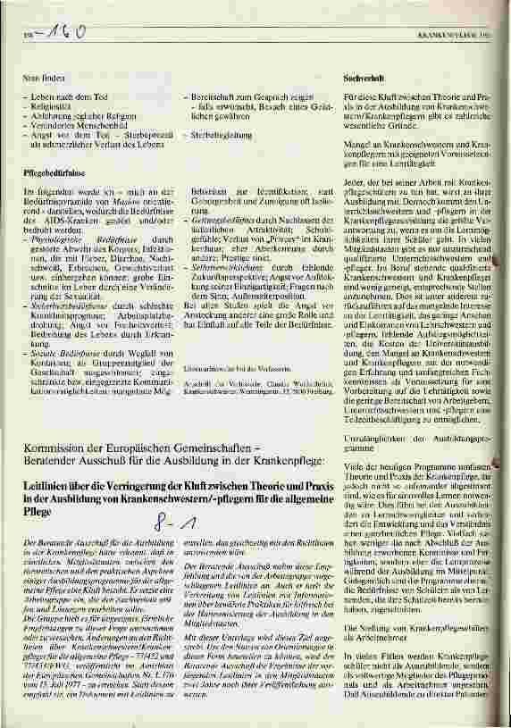 Vorschauseite 1: Leitlinien über die Verringerung der Kluft zwischen Theorie und Praxis in der Ausbildung von Krankenschwestern/pfleger für die Pflege