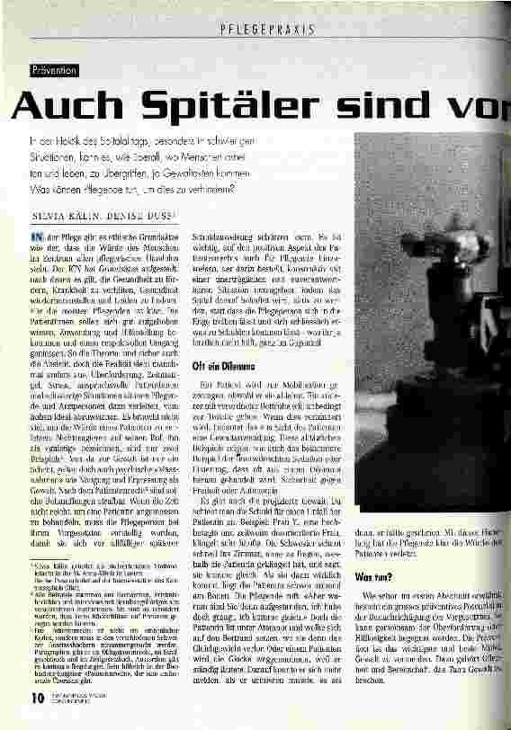Vorschauseite 1: Auch Spitäler sind vor Gewalt nicht gefeit