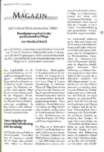 Vorschauseite 1: Münchner Pflegekongress 2000 Paradigmenwechsel in der professionellen Pflege