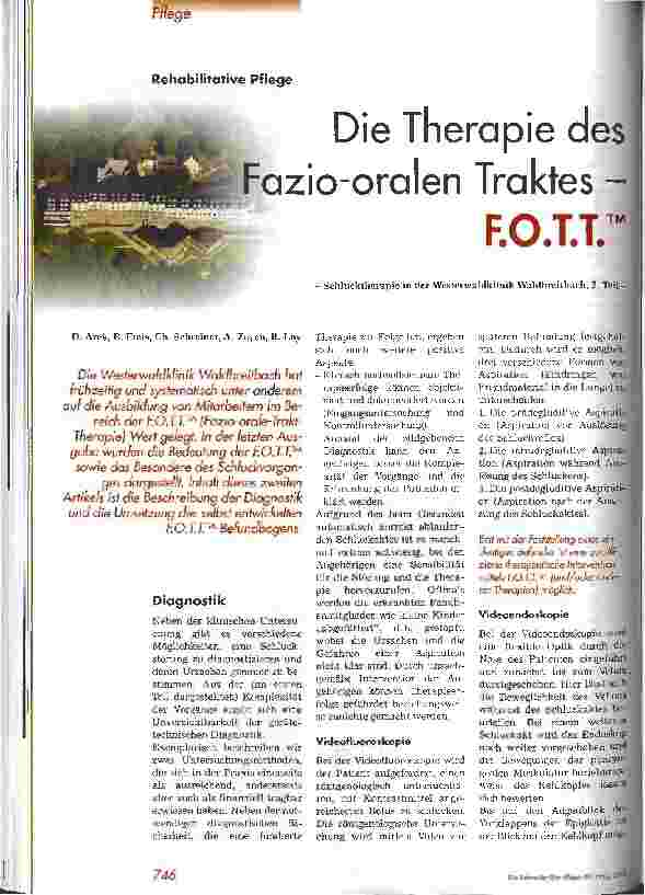 Vorschauseite 1: Die Therapie des Fazio-oralen Traktes - F.O.T.T.