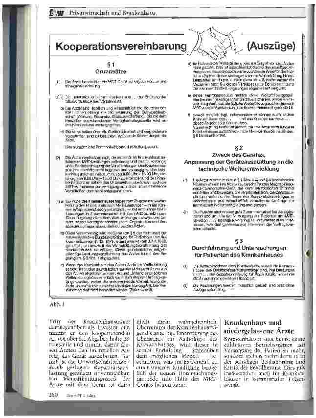Vorschauseite 2: Privatwirtschaft und Krankenhaus - Gegensatz oder Ergänzung? Ein neuer Weg der Kooperation bei der Großgerätenutzung