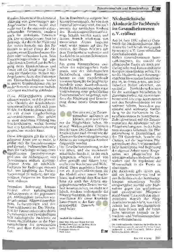 Vorschauseite 3: Privatwirtschaft und Krankenhaus - Gegensatz oder Ergänzung? Ein neuer Weg der Kooperation bei der Großgerätenutzung