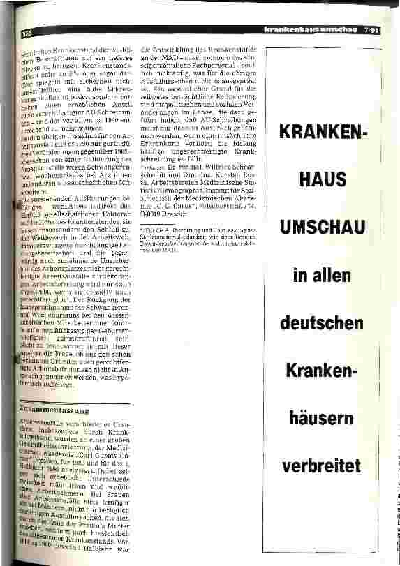 Vorschauseite 3: Arbeitsunfälle und Krankenstand unter den neuen Bedingungen in Ostdeutschland - ein Dresdener Beispiel