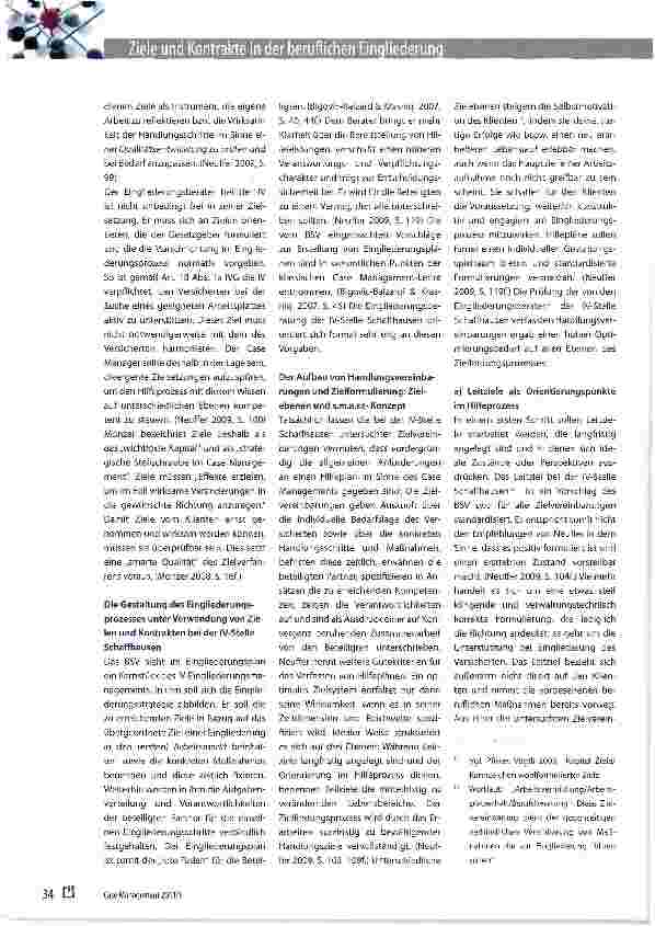 Vorschauseite 3: Ziele und Kontrakte in der beruflichen Eingliederung:Ein Beitrag zur Optimierung des methodischen Handelns bei dereidgenössischen Invalidenversicherung des Kantons Schaffhausen