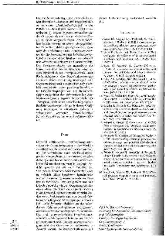 Vorschauseite 3: IT-SYSTEME ZUR UNTERSTÜTZUNG DER ANTIMIKROBIELLEN THERAPIE