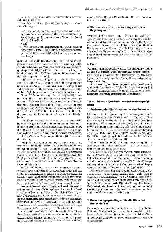 Vorschauseite 6: Das neue bayerische Besoldungsund Versorgungsrecht