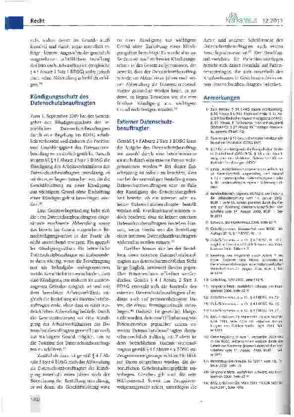 Vorschauseite 4: Der betriebliche Datenschutzbeauftragte im Krankenhaus
