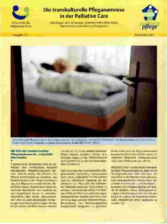 Vorschauseite 1: Die transkulturelle Pfleganamnese in der Palliative Care