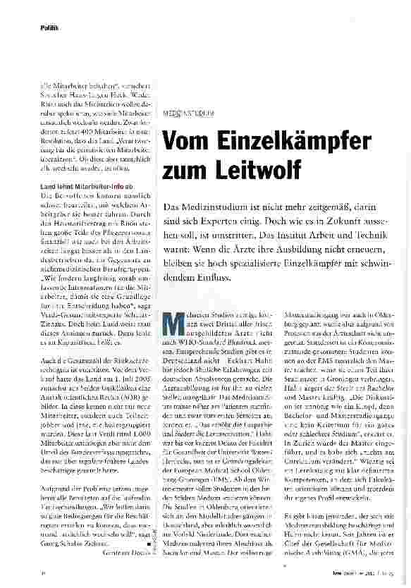 Vorschauseite 1: Vom Einzelkämpfer zum Leitwolf