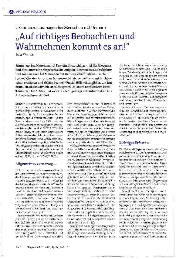 Vorschauseite 1: „Auf richtiges Beobachten und Wahrnehmen kommt es an!