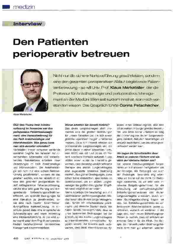 Vorschauseite 1: Den Patienten perioperativ betreuen