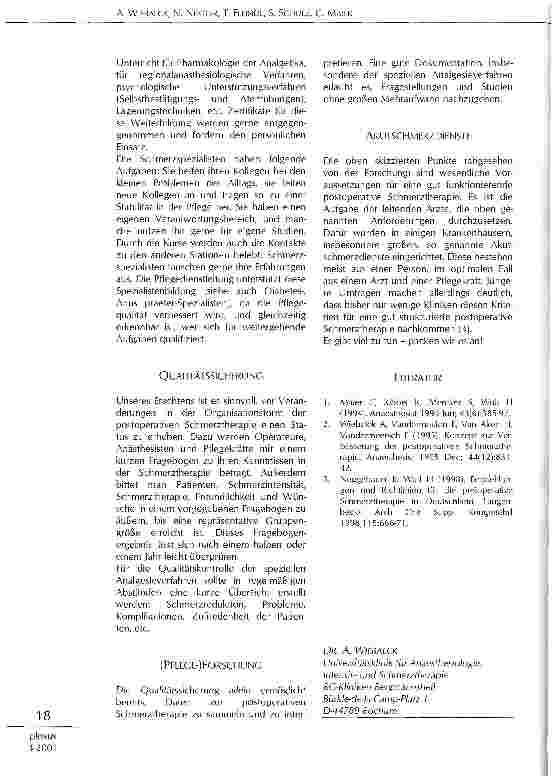 Vorschauseite 3: Perioperatives Schmerzmanagement - praktische Organisationsmodelle aus der Sicht des Arztes