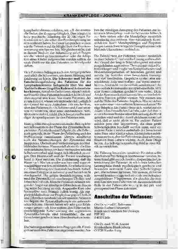 Vorschauseite 2: Klinische und psychische Betreuung von Carcinompatienten durch das Pflegepersonal am Beispiel von Hodentumor-Erkrankten