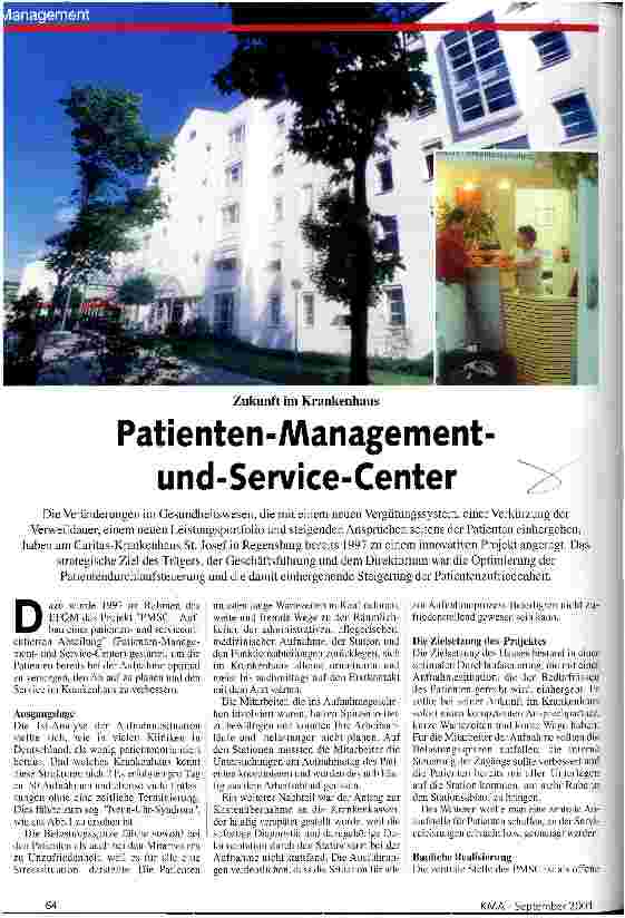 Vorschauseite 1: Patienten-Management-und-Service-Center Zukunft im Krankenhaus