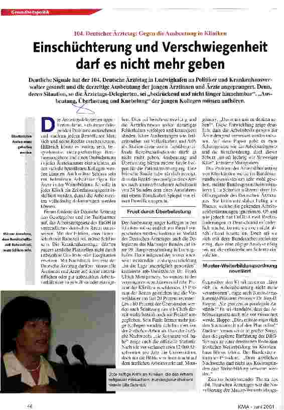 Vorschauseite 1: Einschüchterung und Verschwiegenheit darf es nicht mehr geben.