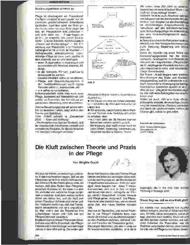 Vorschauseite 1: Die Kluft zwischen Theorie und Praxis in der Pflege