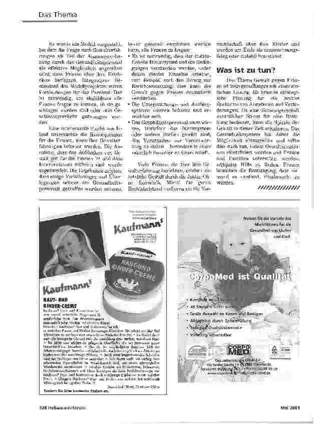 Vorschauseite 2: GEWALT GEGEN FRAUENWELCHE ROLLE SPIELT DAS GESUNDHEITS PERSONAL?