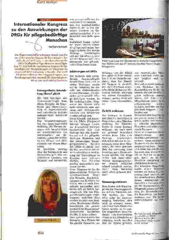 Vorschauseite 1: Internationaler Kongress zu den Auswirkungen der DRGs für pflegebedürftige Menschen