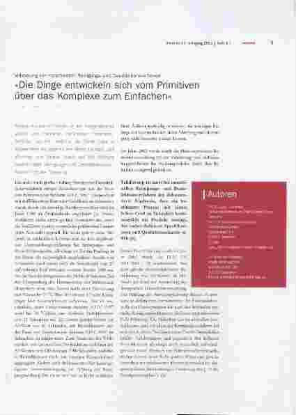 Vorschauseite 1: Die Dinge entwickeln sich vom Primitiven über das Komplexe zum Einfachen