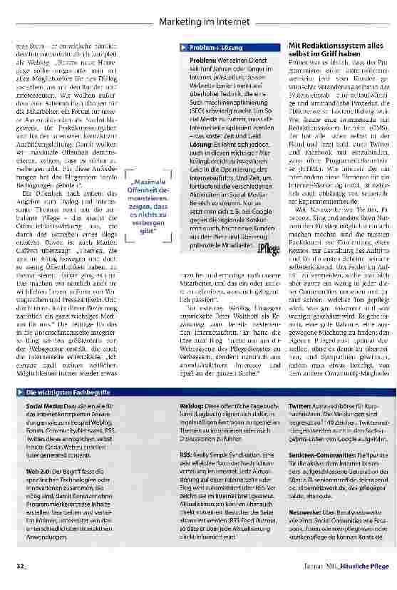 Vorschauseite 2: Internet und Social Media zur Kundengewinnung nutzenPflegedienstkunden aus dem Netz fischen