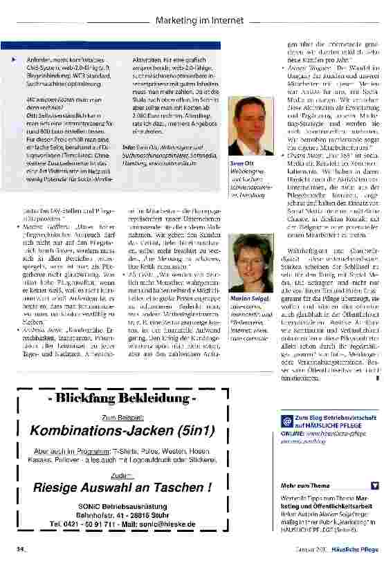 Vorschauseite 4: Internet und Social Media zur Kundengewinnung nutzenPflegedienstkunden aus dem Netz fischen