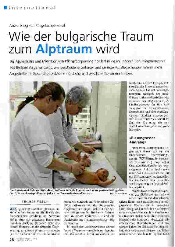 Vorschauseite 1: Abwerbung von PflegefachpersonalWie der bulgarische Traum zum Alptraum wird