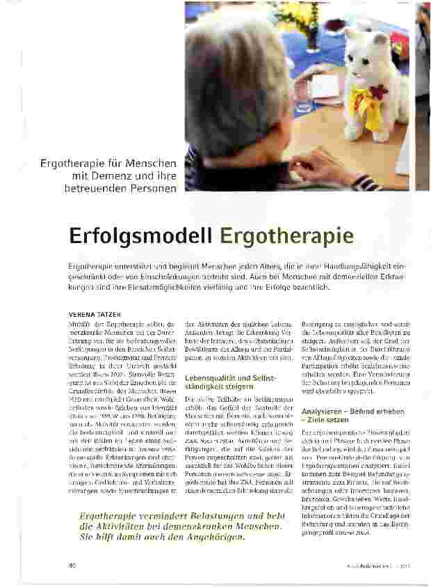 Vorschauseite 1: Erfolgsmodell Ergotherapie
