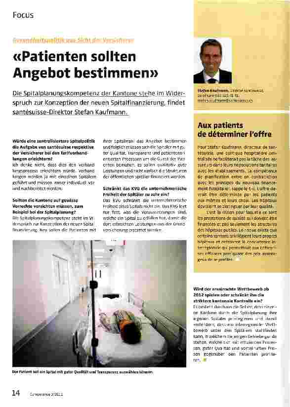 Vorschauseite 1: Patienten sollten Angebot bestimmen
