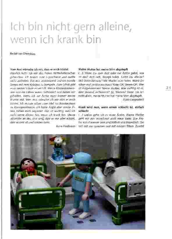 Vorschauseite 1: Ich bin nicht gern alleine, wenn ich krank bin