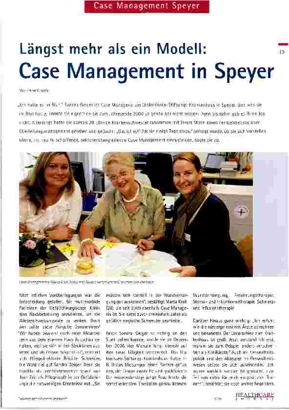 Vorschauseite 1: Längst mehr als ein Modell: Case Management in Speyer