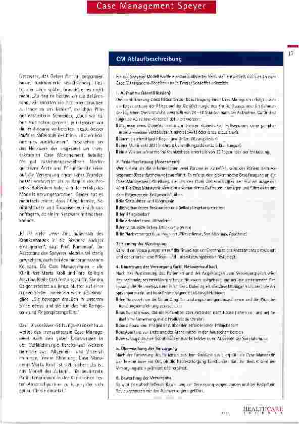 Vorschauseite 3: Längst mehr als ein Modell: Case Management in Speyer
