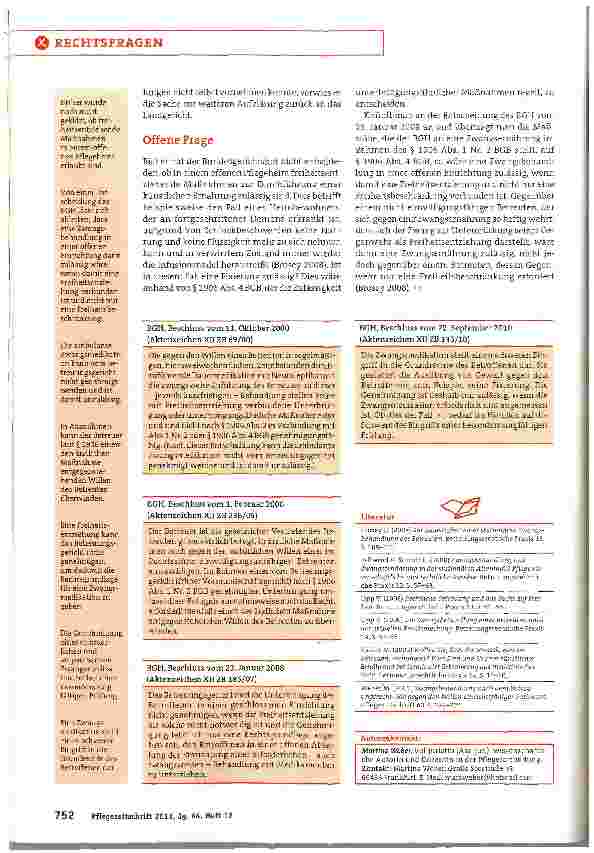 Vorschauseite 3: Zwangsernährung von Betreuten