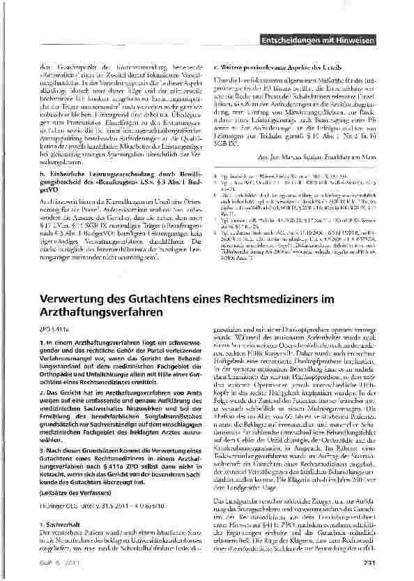 Vorschauseite 3: Maßstäbe für das Verfahren beim (trägerübergreifenden) Persönlichen Budget nach § 17 Abs. 2 ff SGB IXSGB IX § 17 Abs. 2ff., § 14; BudgetVO; SGB VI § 10 Abs. 1