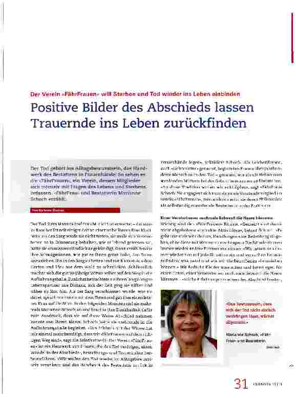 Vorschauseite 1: Positive Bilder des Abschieds lassen Trauernde ins Leben zurückfinden