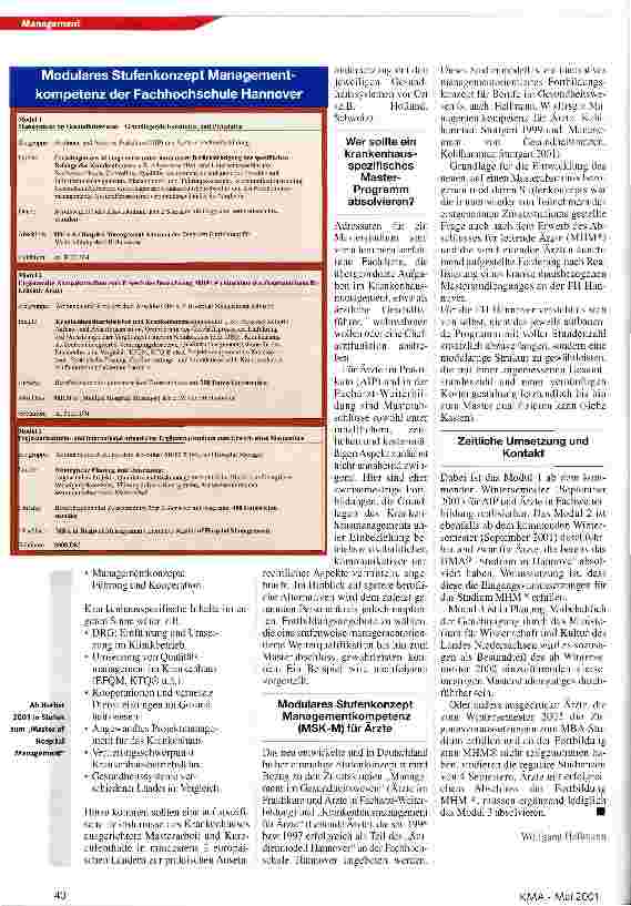 Vorschauseite 3: Ärzte auf dem Weg zum MBA