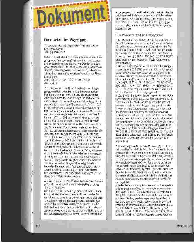 Vorschauseite 3: Kein alltäglicher Fall; Wer haftet, wenn ein Bewohner bei Hilfestellung durchs Pflegepersonal Schaden erleidet?
