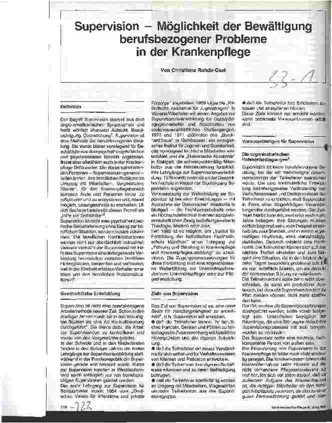 Vorschauseite 1: Supervision - Möglichkeiten der Bewältigung berufsbezogener Probleme in der Krankenpflege