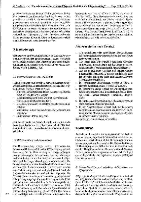 Vorschauseite 3: Wie erleben und beschreiben Pflegende Qualität in der Pflege im Alltag?