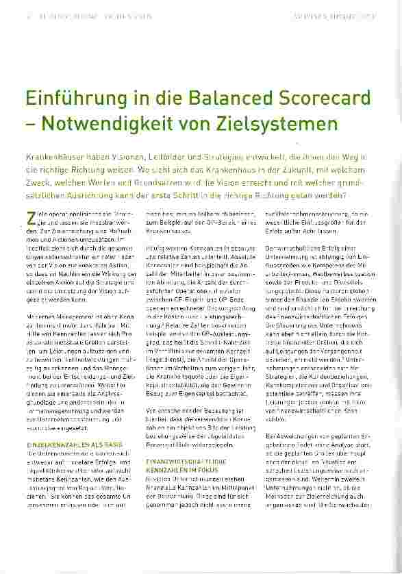 Vorschauseite 1: Einführung in die Balanced Scorecard - Notwendigkeit von Zielsystemen