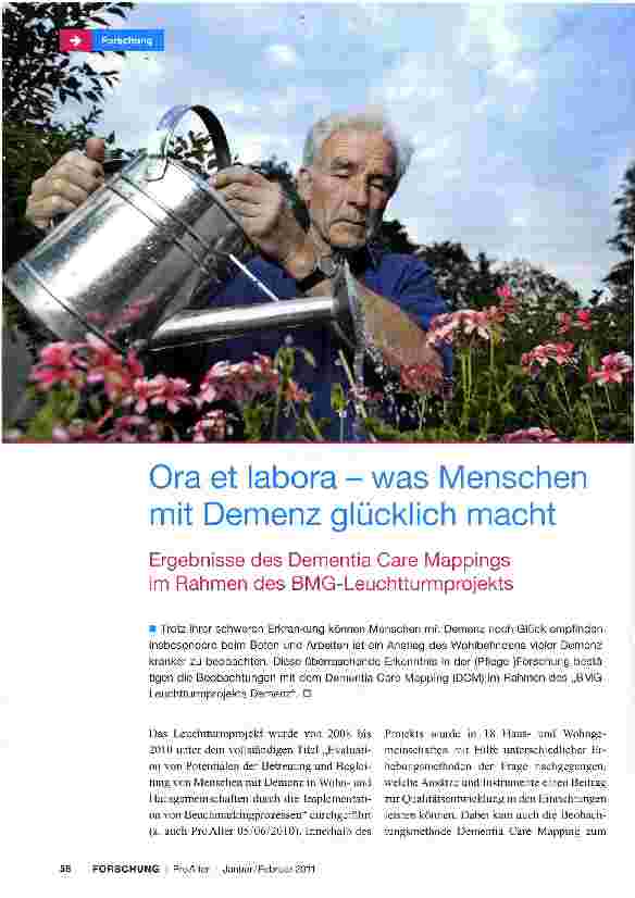 Vorschauseite 1: Ora et labora - was Menschen mit Demenz glücklich macht