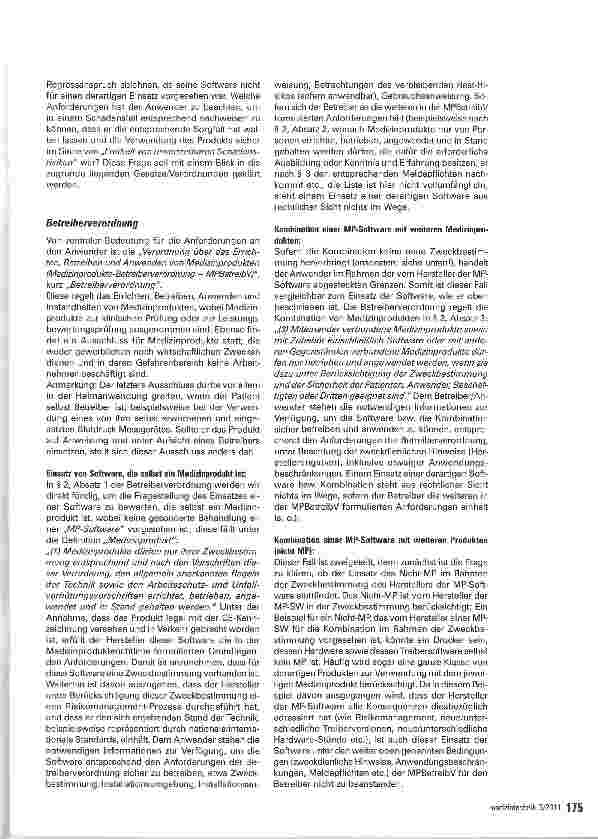 Vorschauseite 2: Die Verantwortung des Betreibers beim Einsatz von Software im medizinischen Umfeld