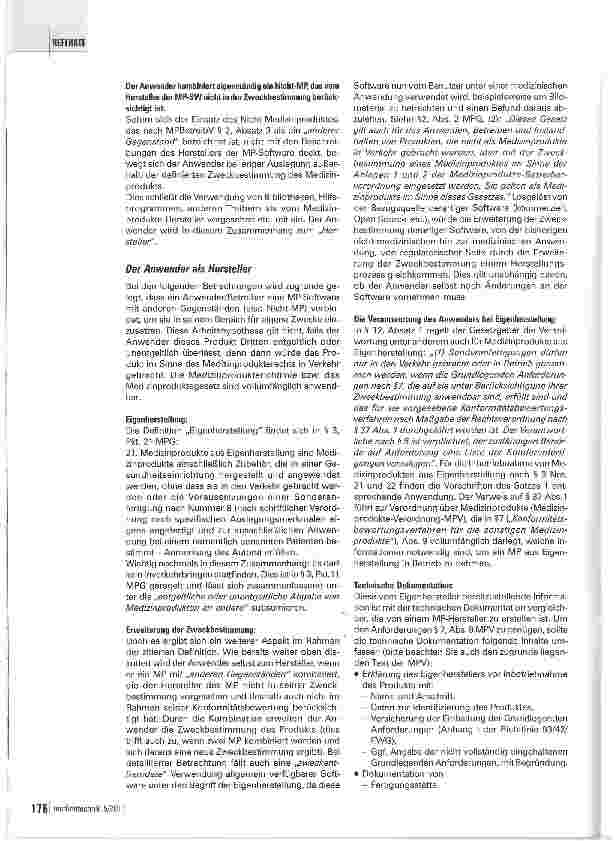 Vorschauseite 3: Die Verantwortung des Betreibers beim Einsatz von Software im medizinischen Umfeld
