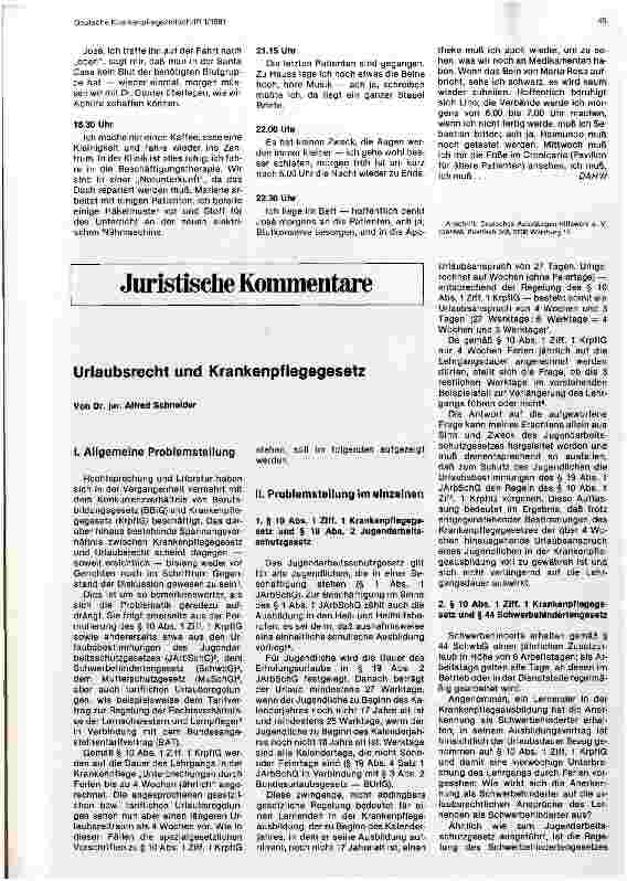 Vorschauseite 1: Urlaubsrecht und Krankenpflegegesetz