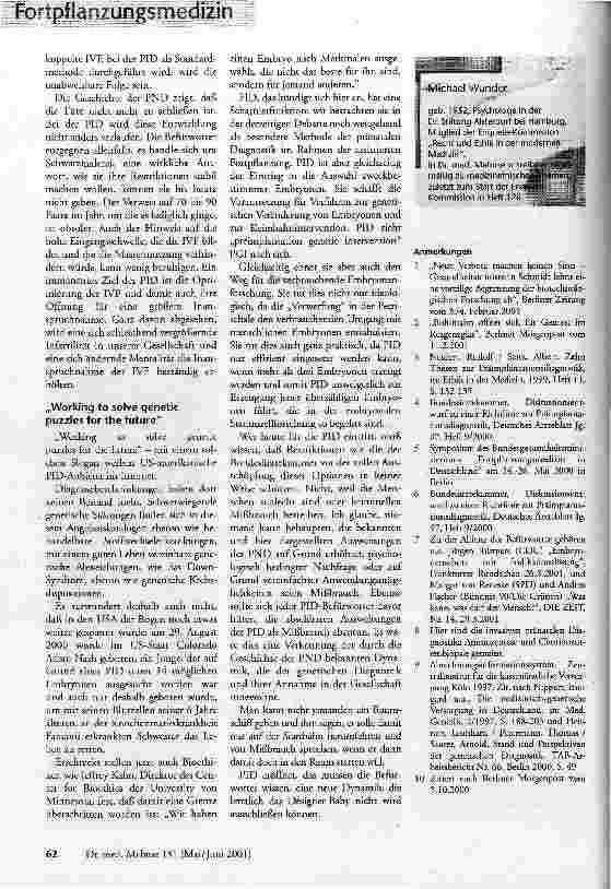 Vorschauseite 5: Verboten, aber straffrei? Das Taktieren um die Präimplantationsdiagnostik