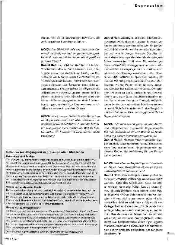 Vorschauseite 3: Altersdepressionen erkennen und behandeln