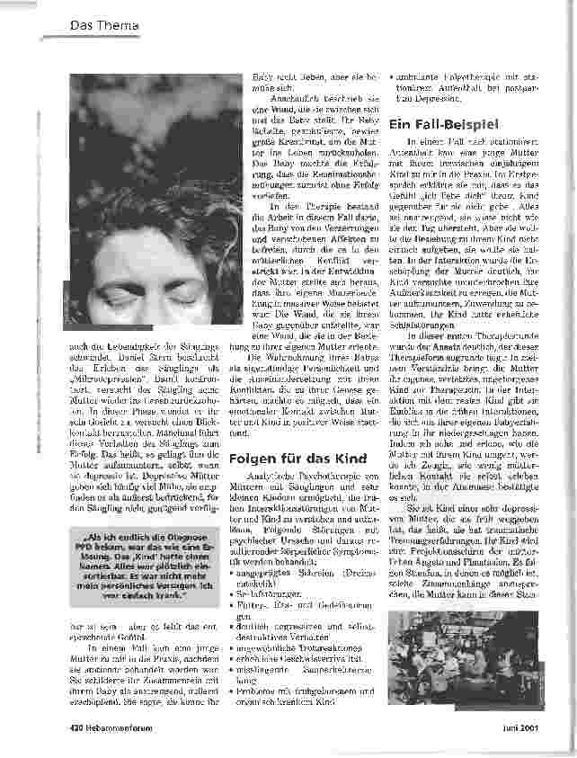 Vorschauseite 2: ANALYTISCHE SÄUGLINGS-ELTERNTHERAPIEAM BEISPIEL DER POST PARTUM DEPRESSION